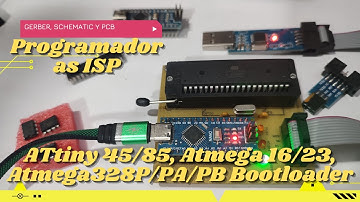 ⚡ Programador as ISP v2.0, para programar ATtiny 45/85, ATmega 16/32, Atmega328p cargar Bootloader