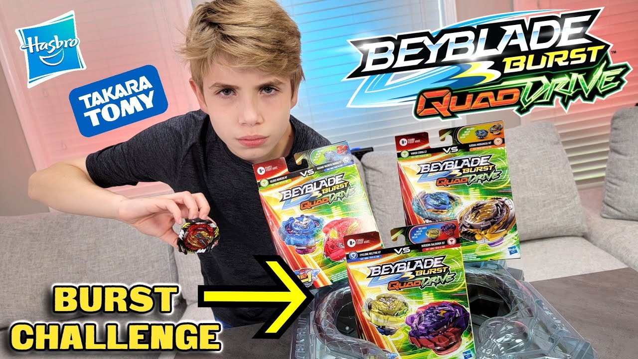 Beyblade Burst QuadDrive BURST CHALLENGE - The Most Bursts Wins! - YouTube