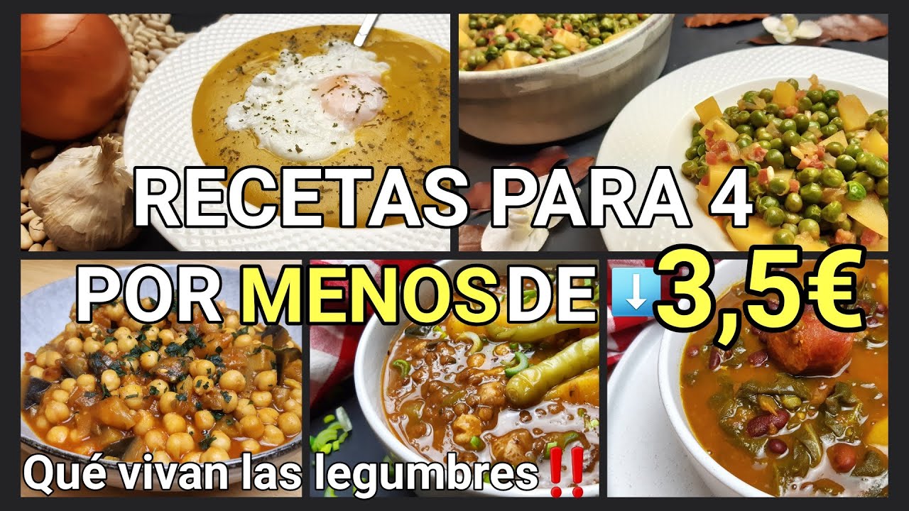 🍲 Comida PARA 4 PERSONAS por MENOS de 3,5€💰 . Recetas muy BARATAS y ...