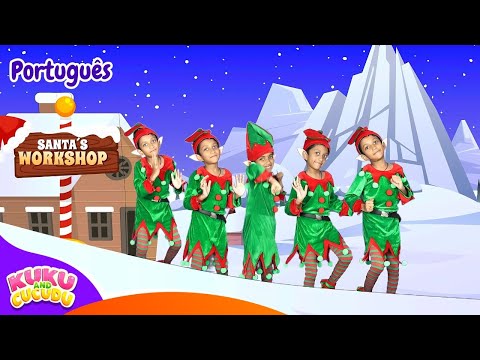 Cinco Pequeninos Duendes | Música de Natal para Crianças - Kuku and Cucudu
