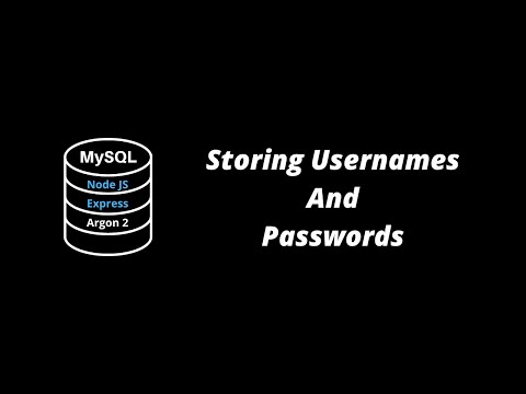 How To Store User Credentials In a Database