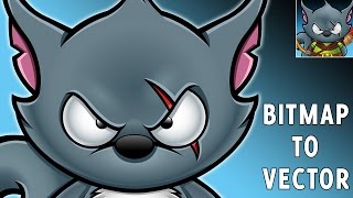 Cartoon Character - Bitmap To Vector - Timelapse
