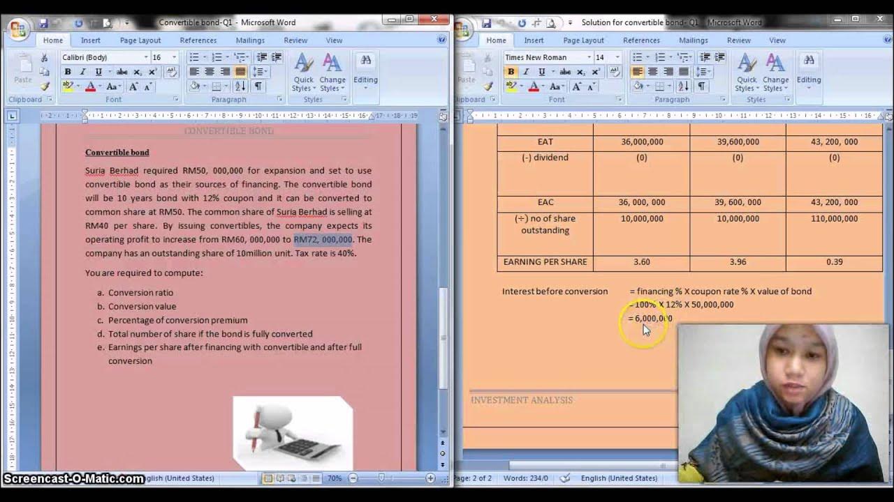 convertible bonds (Investment Analysis)(EAB40203) YouTube