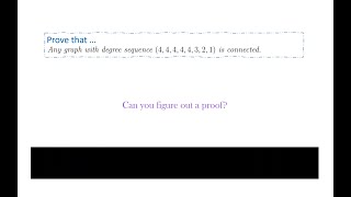 A forward backward argument in Graph Theory. Degree sequence and connectedness.