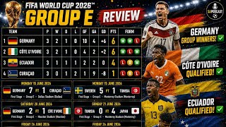 FIFA World Cup 2026 Group E Review: Germany, Ecuador &amp; Côte d'Ivoire Advance!
