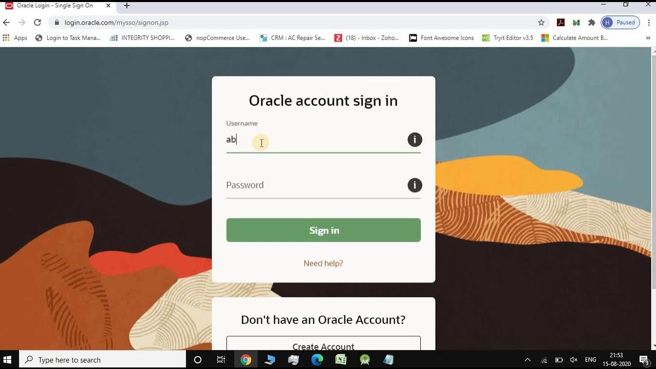 how to login in oracle account 2020 - YouTube