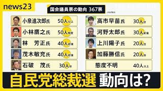自民党総裁選 JNNの取材で明らかになった国会議員票の動向でトップは小泉進次郎氏…あとを追うのは小林鷹之氏【news23】｜TBS NEWS DIG