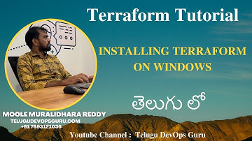 Installation of terraform in Windows in Telugu   Moole Muralidhara Reddy   Telugu DevOps Guru