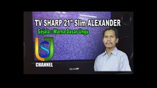 TV. TV Sharp 21 slim Warna Dasar Dominan Biru / Ungu TV. TV Sharp 21 slim Warna Dasar Dominan Biru / Ungu