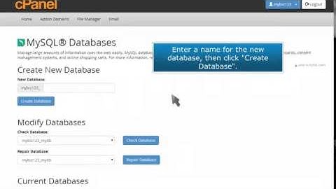 How to create a MySQL Database in cPanel