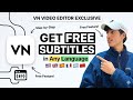 How to Get Free Subtitles in Any Language on VN Editor Easy Way...