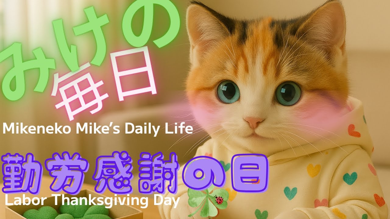 三毛猫みけの毎日』勤労感謝の日♡Mikeneko Mike's Daily Life . Labor