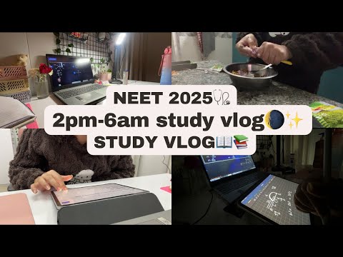 2pm-6am study vlog🌘✨