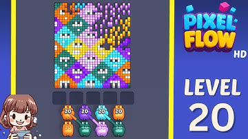 Pixel Flow Level 20 Solution Walkthrough
