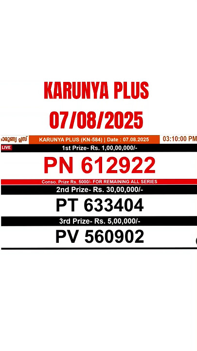 š„KARUNYA PLUS KN-584 Result Today LIVE|7August2025|Kerala Lottery Live Draw#keralastatelotteryresult
