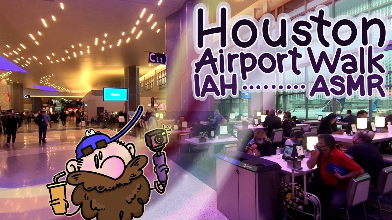 The Ultimate ASMR Airport Walk - IAH - Houston Intercontinental Airport - No Music, No Narration