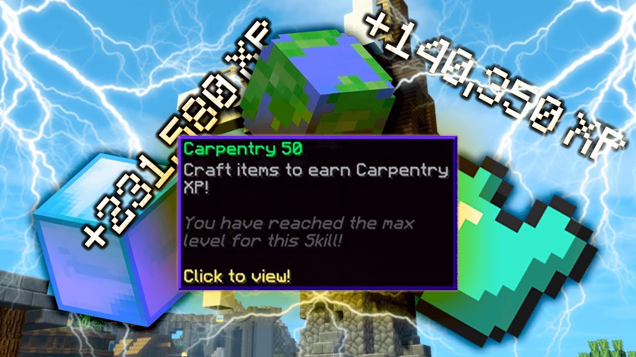 Уровень carpentry 50 меньше чем за час (Hypixel Skyblock) 