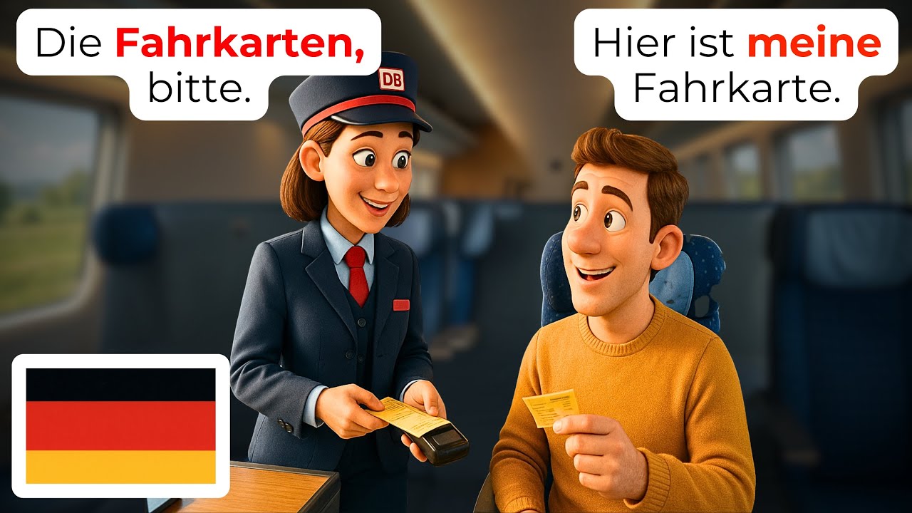 🇩🇪 Путешествие на поезде по Германии | A1-A2 | Учите немецкий быстро | Немецкий для начинающих