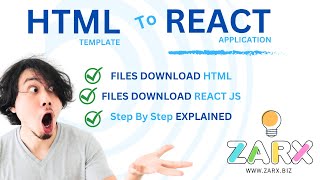 Html template to react application tutorial 2023