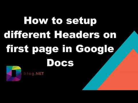 How to setup different Headers on first page in Google Docs