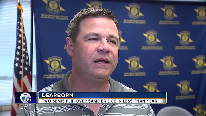 Semi falls off I-75 bridge at Dearborn St. in southwest Detroit