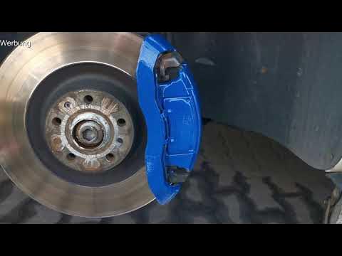 Resultat - Bremssättel lackieren mit Foliatec Bremssattellack in RS Blue am  VW Phaeton GP3 Lang. 