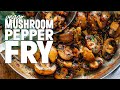 Vegan mushroom pepper fry recipe in Tamil