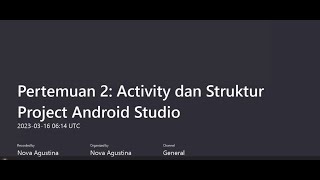 Pertemuan 2 Activity dan Struktur Project Android Studio