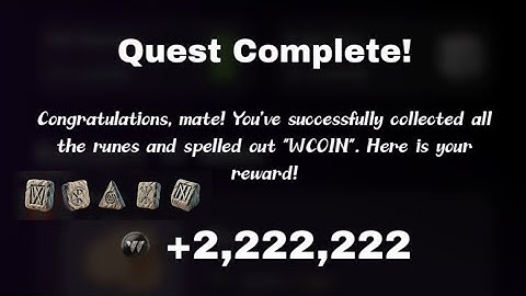 Yadda Zakuyi W-COIN RUNE QUEST Ku Samu 2M+ Points | How to Complete W-Coin RUNE QUEST