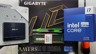 14th Gen intel Core i7 14700 GIGABYTE B760M H DDR4 PNY SSD Desktop PC Build