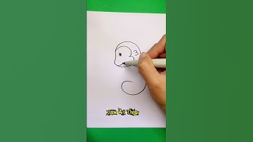 3 3 3 = monkey , How to draw monkey #shortvideo #drawing #draw #viralvideo
