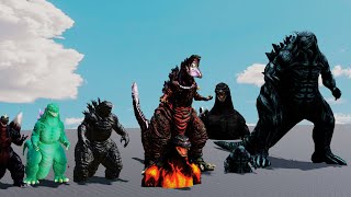 GODZILLA EVOLUTION 3D ANIMATED COMPARISON 2024 | 3D Comparison | data Godzilla Size Comparison