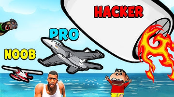 SHINCHAN NOOB vs PRO vs HACKER in EPIC PLANE EVOLUTION with FRANKLIN & CHOP | DREAM SQUAD