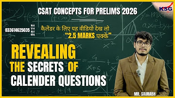 Revealing The Secrets of Calendar Questions | Mr Saurabh www.ksgindia.com