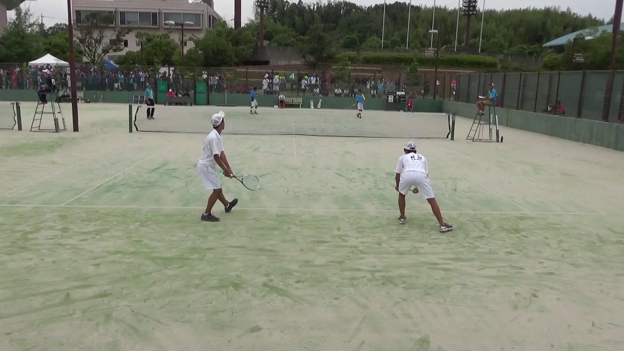 2017 東海高等学校総合体育大会ソフトテニス　男子個人戦　2回戦　野田・前田（中京）　対　柘植・村瀬（岡崎城西）