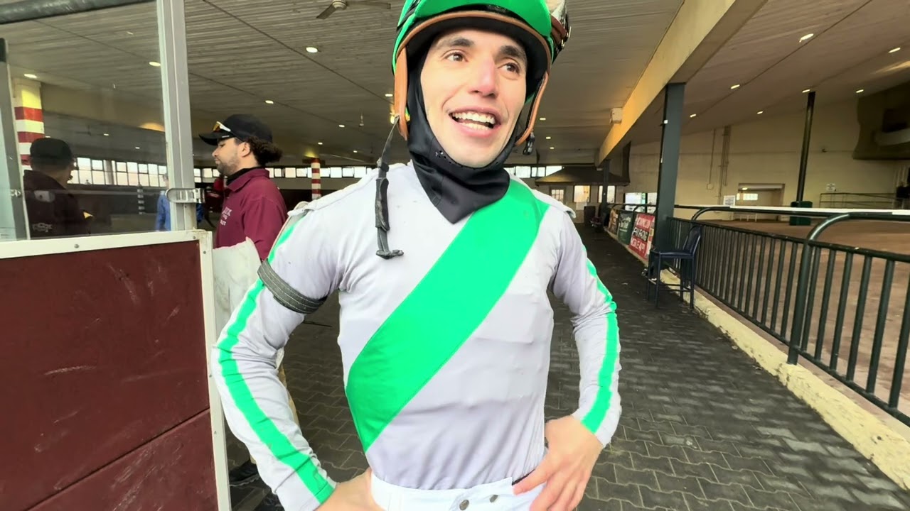 3 yr old Stormbreaker won his debut with jockey Mychel Sanchez riding for trainer Michael Pino