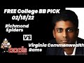 College Basketball Pick - Richmond vs Virginia Commonwealth Prediction, 2/18/2022 Expert Best Bets