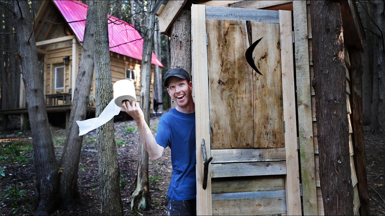 Building Outhouse at Off Grid Cabin in the Woods! - YouTube