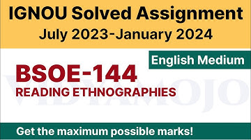 IGNOU BSOE 144 Solved Assignment 2023-24 [PDF Download] | English Medium