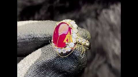 Nhẫn Nữ Đá Ruby Thái - Vỏ Bạc 950 #NRB-0817-02