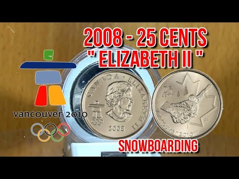 2008 - CANADA 25 Cents - Elizabeth II 2010 Olympics - Snowboarding