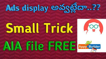 Small trick || Ads problem in appy builder, Thunkable, Kodular and Makeroid in telugu