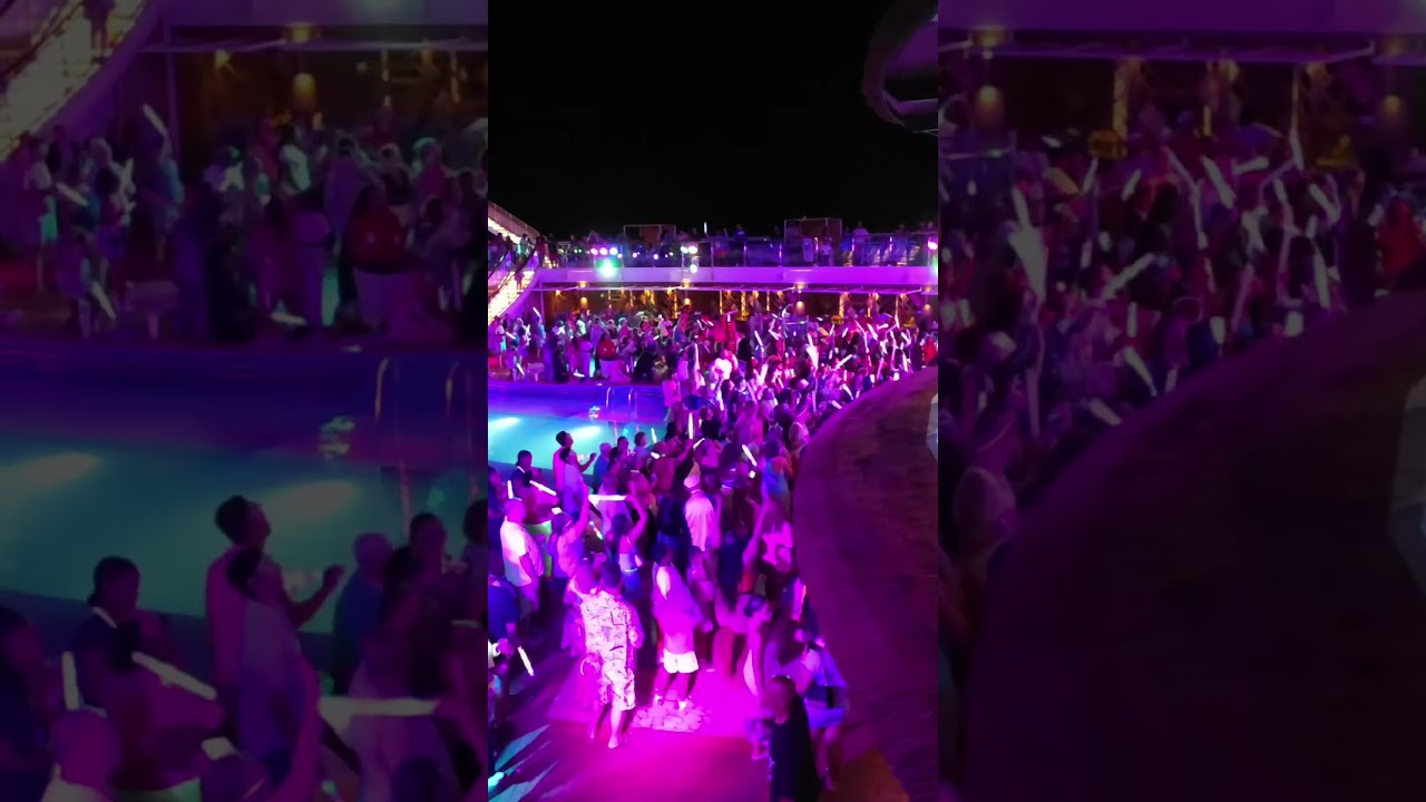 80s Rock N Glow Party on the Carnival Mardi Gras August cruise. Girls just wanna have fun.