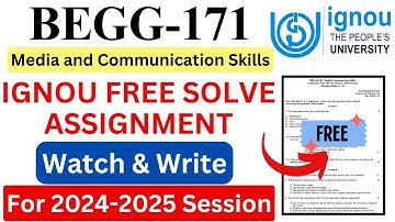 IGNOU BEGG-171 Solve Assignment 2024-2025 Download | IGNOU Free Assignment Download 2025 | #ignou