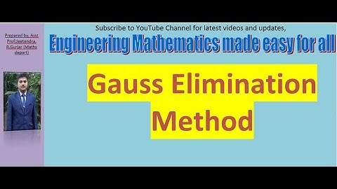 Gauss elimination method with example