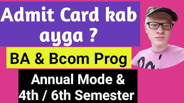 SOL BA PROG and bcom prog 4th & 6th Semester Admit Card update may June 2022