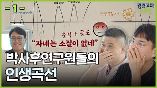 고생 끝에 낙이 진짜 올까? 인생곡선으로 보는 박사후연구원 [경력고민상담소 EP.1-1] (꿀잼 삼총사! 전동진X한요셉X정회빈)