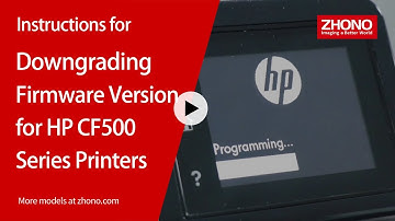 Instructions for Downgrading the Firmware Version for the HP CF500 Series Color Printers
