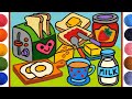 Toaster, Bread Jelly Painting, Toast Foam clay Coloring | Strawberry jam, milk, butter, Let&#39;s Draw