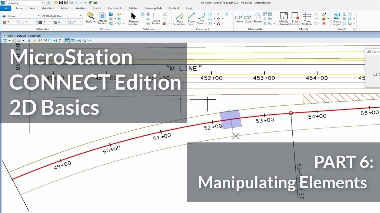 infrastructure as a service MicroStation CONNECT Edition 2D Basics: 06 - Element Manipulation using a variety of tools.